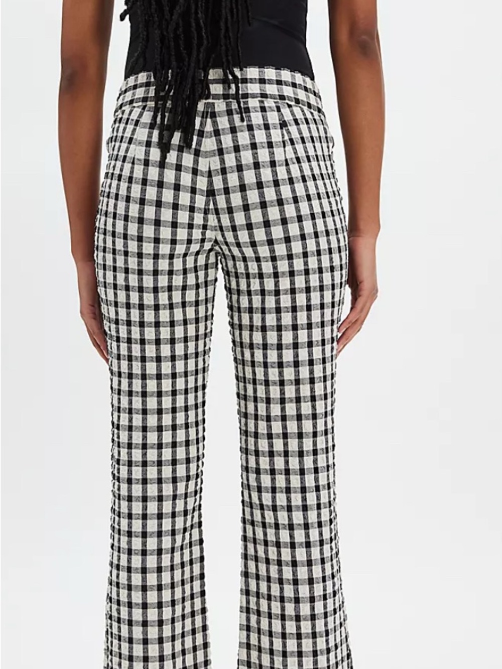 Free People Black and White Gingham Ruffle Pants - Picture 2 of 5